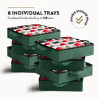 ZOBER Christmas Ornament Storage Box - Stores 128 3" Ornaments with Individual Trays - Tear Proof 600D Oxford Fabric - ornament organizer storage box, Durable Christmas Containers Holder - Green - Image 3