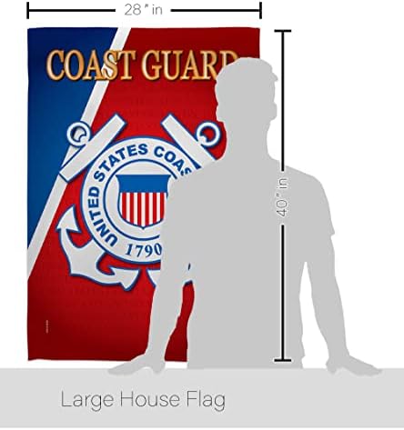 Coast Guard House Flag - 2 pcs Pack Armed Forces USCG Semper Paratus United State American Military Veteran Retire Official - Banner Small Garden Yard Gift Double-Sided Made In USA, "house flag 28"" x 40""" - Image 2