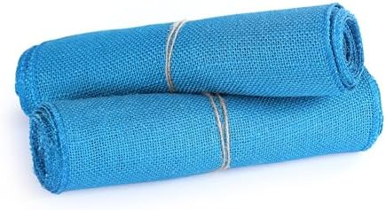 MDS® Pack of 15 Natural Burlap Table Runner, 12 x 108 Inch, Jute Rustic Farmhouse Boho Table Decor for Wedding Reception, Dining Table, Bridal Shower, Baby Shower & Party Decorations - Teal - Image 5