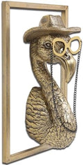 Bird Wall Art Decoration Sculpture(Flamingo,Gift Metal Frame)- Exquisite Wall Hanging Sculptures for Living Room, Bedroom, Office - Handmade Home Art Decor & Unique Housewarming Gift by Newinhome