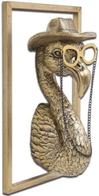 Bird Wall Art Decoration Sculpture(Flamingo,Gift Metal Frame)- Exquisite Wall Hanging Sculptures for Living Room, Bedroom, Office - Handmade Home Art Decor & Unique Housewarming Gift by Newinhome