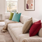 JUSPURBET 28x28 Euro Velvet Throw Pillow Covers Set of 2,Stone - Image 4