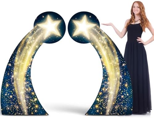 Leinuosen 2 Pcs 5 ft Starry Night Gate Cardboard Stand up Cutout Large Life Size Starry Night Party Decorations Backdrop Prom Party Photo Prop Standup for Movie Magical Events Birthday Homecomings by Leinuosen