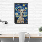 Metal Sign Vintage Tin Sign Italian Greyhound Starry Night Sprinter Sleek Greyhound in Night for Home Courtyard and Seasonal Celebrations Waterproof Aluminum 12×16 Inches with Metal Frame - Image 3