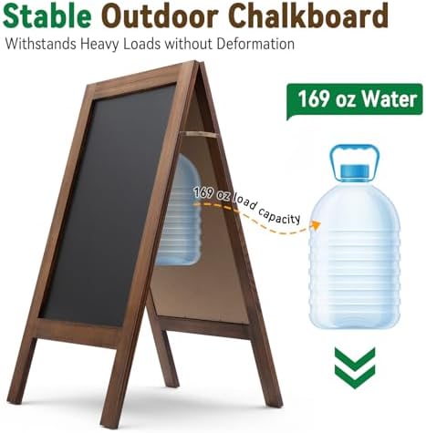 TEAKMAMA A Frame Chalkboard Signs 40"x20", Large Freestanding Chalk Board - Image 4