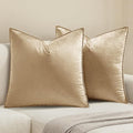 MIULEE Decorative Beige Velvet Euro Sham Throw Pillow Covers 24x24 Inch by MIULEE