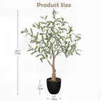 Briful 30.3 Inch Artificial Olive Tree in Black Plastic Pot - Image 2