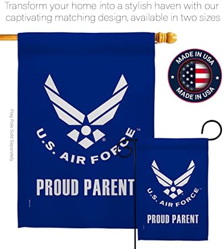 Proud Air Force Parent Garden Flag - Set with Stand Armed Forces USAF United State American Military Veteran Retire Official - House Banner Small Yard Gift Double-Sided Made in USA 13 X 18.5 - Image 4