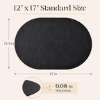 Homaxy Oval Heat Resistant Placemats Set of 8, Black - Image 5