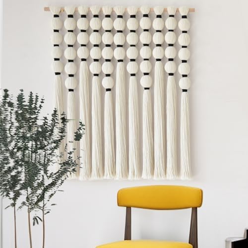 Macrame Wall Hanging Sphericity Textile Fiber Yarn Art Handmade 27"W*31"L by IOWER