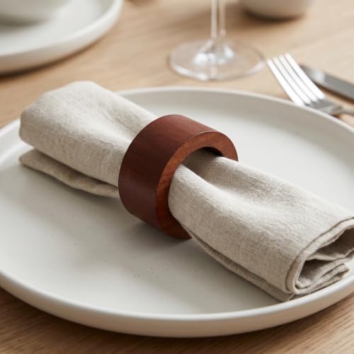 Lightnpro Natural Wooden Decorative Napkin Rings Set of 12, Serviette Napkin Rings Bulk for Party Decoration, Table Top Décor for Dinning Table, Everyday, Christmas, Easter Family Gatherings - Image 5