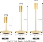 zeochyni Set of 24 French Gold Taper Candle Holder Bulks for Wedding, Party - Image 3