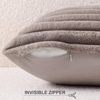 Pallene Faux Fur Throw Pillow Covers 22x22 Set of 2, Light Coffee - Image 3
