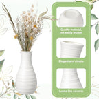 10 Pack Composite Plastic Flower Vases Bulk White Small Tall Conic Floral Vases for Centerpieces Unbreakable Bud Vase for Wedding Party Living Room Decor (Simple) - Image 4