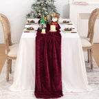 DeZerlor 3pcs Burgundy Fall Winter Velvet Table Runner 20 x 120 Inch - Image 4