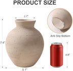 Ceramic Flower Vase Home Decor, 7.4 in Farmhouse Table Vases Retro Vintage Living Room Kitchen Bedroom Decoration Pottery Decorative Vases for Flowers House Shelf Office Desk Dining Entryway, Rustic - Image 6