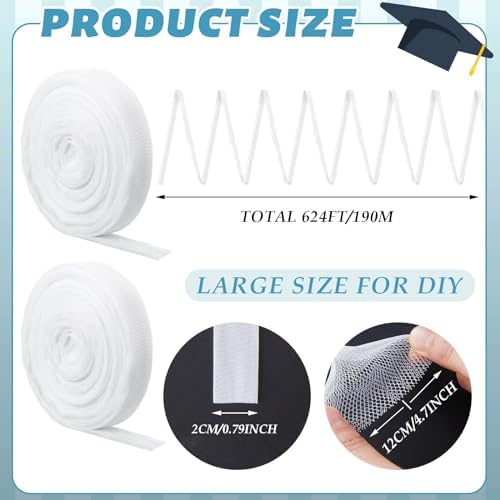 624 ft Graduation Candy Lei Netting Tubing 2026 Graduation Candy Lei Netting Mesh Bags Making Graduate Gifts for DIY Graduate Wreaths Packing Snacks - Image 2