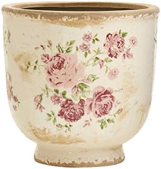 Nearly Natural 7.5 in Tuscan Ceramic Floral Print Planter for Decor by NearlyNatural