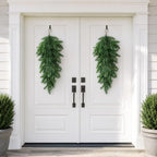 2 Pcs Extra Length Artificial Christmas Teardrop Swag, Greenery Door Swag - Image 4