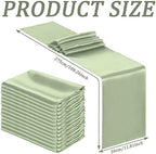 Bencailor 24 Pcs Green Satin Table Runners Bulk, 12 x 108 Inch - Image 3