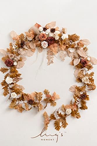 Ling's Moment 9FT Eucalyptus & Willow Leaf Garland, Rust & Sepia - Image 4