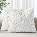 decorUhome Faux Fur Plush Soft White Throw Pillow Covers 26x26 Set of 2 by decorUhome
