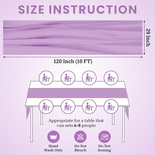 MDS Pack of 15 | Orchid | 10ft Chiffon Table Runner 29x120 Inches Long Romantic Rustic Sheer Gauze Runner for Wedding Bridal Shower Birthday Banquets Engagement Spring Easter Boho Decorations - Image 3