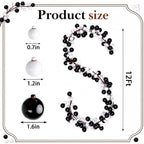 12ft Black White Christmas Ball Garland Ornaments, Gothic Xmas Tree Garland - Image 2