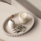 Oval Tray for Coffee Table Decor, 13" Concrete Coffee Table Tray,Cream Gray by Cathyeen