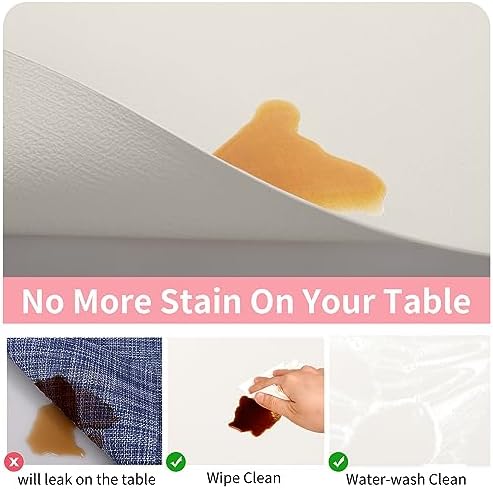 Maxpearl Faux Leather Placemats Set of 8, Easy to Clean, Ivory White - Image 3