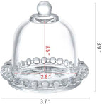 MyGift Set of 4 Mini Glass Cloche Domes with Scalloped Base – Small Round Display Covers for Trinkets, Keepsakes, Jewelry, Collectibles, Party Favors, Table Decorations, and Home Décor - Image 6
