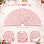 Foilswirl 36 Inch Dusty Pink Velvet Quilted Christmas Tree Skirt - Image 2