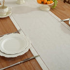 Linen Blend Table Runner – Handmade Hemstitch, Classic Style for Dresser, Dining - Image 3