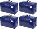 VENO 4 Pack Extra Large Heavy Duty Moving Bags with Wide Opening & Reinforced Handles, Reusable Storage Tote Bags with Strong Zippers for Clothes, College Dorm Essentials & Moving Supplies by Veno