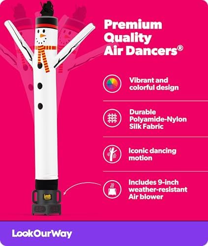 LookOurWay Air Dancers Inflatable Tube Man Attachment | 7ft Tall Set | Wacky Waving Christmas Inflatables Tube Guy | Blower Included | Outdoor Holiday Decoration | Christmas Theme - Snowman - Image 2