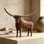Vintage Longhorn Bull Sculpture - Image 2
