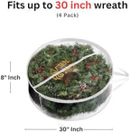 ProPik Christmas Wreath Storage Bag - 4 Pack Clear Christmas Wreaths Container- Garland Holiday Artificial Wreath Storage Holder –Water Proof Transparent PVC (White, 30 Inch) - Image 2