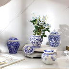 4 Pcs Small Blue and White Vases Chinoiserie Porcelain Vase, Classic by Hushee