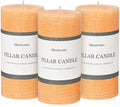 3x6 Inch Yellow Pillar Candles - Set of 3, Unscented, Large, Smokeless Dripless Candles for Dinner Table Decor, Home Rustic Decor, Fall Centerpieces by MiraScents
