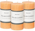 3x6 Inch Yellow Pillar Candles - Set of 3, Unscented, Large, Smokeless Dripless Candles for Dinner Table Decor, Home Rustic Decor, Fall Centerpieces by MiraScents