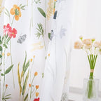 youleyar Floral Curtains 96 Inches Long for Living Room 2 Panels Printed Pattern Curtain Rod Pocket Spring Summer Watercolor Flowers/Leaves Window Drapes for Girls Bedroom, 52" W x 96" L - Image 4
