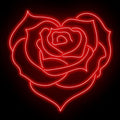 Heart Shaped Rose Neon Sign for Wedding Bedroom Romantic Floral Wall Decor by mllusxg