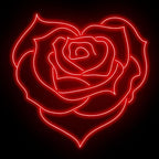 Heart Shaped Rose Neon Sign for Wedding Bedroom Romantic Floral Wall Decor by mllusxg