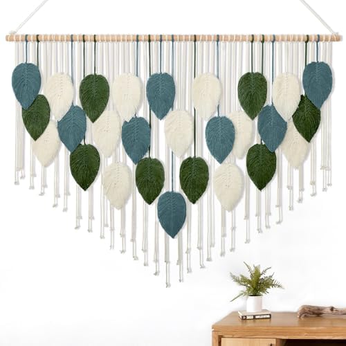 KHOYIME Large Macrame Wall Hanging Boho Home Decor Bohemian Leaves Tapestry by KHOYIME
