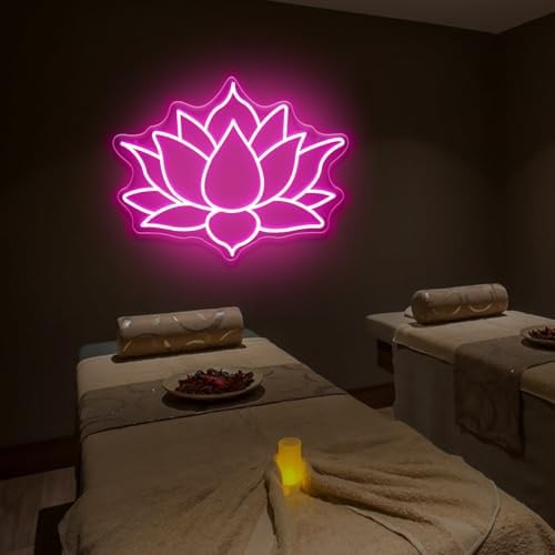 Geometric Lotus Flower Neon Sign – Mandala Style LED Wall Light Dimmable - Image 3