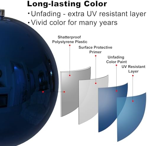 Navy Blue 8.0" Christmas Balls Ornaments - Extra Large Christmas Tree Decoration Shatterproof Hanging Shiny Balls for Birthday Holiday Wedding Decorations Set of 2pcs - Image 4