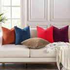 decorUhome Soft Chenille Brown Throw Pillow Covers 26X26 Set of 2 - Image 4