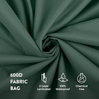 ZOBER 600D Oxford Fabric Rolling Christmas Tree Storage Bag - Fits 7.5 Ft Artificial Trees - Waterproof Christmas Tree Bag For Storage Box For Xmas, Durable Handles and Wheels - Card Slot - Green - Image 5