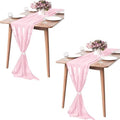 Pufogu 10 Pack 10Ft Light Pink Chiffon Table Runner Sheer 29x120 Inch by Pufogu