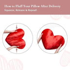 AELS Heart Shaped Pillow, Set of 2, Heart Decorative Throw Pillows, Love Pillows Cute Pillow 20 & 16 Inches, Valentines Day Decorations, Wedding Decor, Living Room Bedroom Nursery Decor, Shiny Red - Image 6